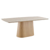 BOLTON Ceramic Dining Table 1.8M - Travertine & Oak