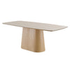 BOLTON Ceramic Dining Table 1.8M - Travertine & Oak