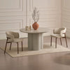 CORRENE Round Dining Table Micro Cement Look 1.2M - Cream
