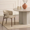 CORRENE Round Dining Table Micro Cement Look 1.2M - Cream