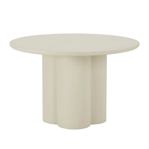CORRENE Round Dining Table Micro Cement Look 1.2M - Cream