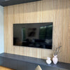 WOODFLEX Flexible Acoustic Wood Slat Panel - 3 Sided Oak Veneer on Light Grey - 2700mm x 600mm