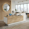 HELMER Reception Desk 2.4M Left Panel - Oak & white