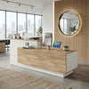 HELMER Reception Desk 2.4M Right Panel - Oak & White