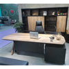 EASTON Sit Stand Electric Lift Executive Desk with Left Return 2.2m - Warm Oak & Black