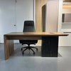 LOGAN Executive Desk Reversible 150cm - Warm Oak & Black