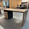 LOGAN Executive Desk Reversible 150cm - Warm Oak & Black