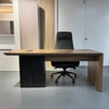 LOGAN Executive Desk Reversible 150cm - Warm Oak & Black