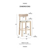 LOWEN Bar Stool Chair - Light Grey