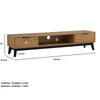 MALTON Entertainment TV Unit 180cm - Natural & Black