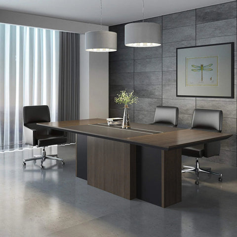 CARTER Boardroom Table  2.4M - Coffee & Grey