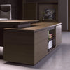 Carter Executive Office Desk with Left Return 2.2M - Coffee & Grey