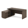 Carter Executive Office Desk + Left Return - 180cm - Coffee & Grey