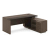 Carter Executive Office Desk + Right Return - 180cm - Coffee + Grey