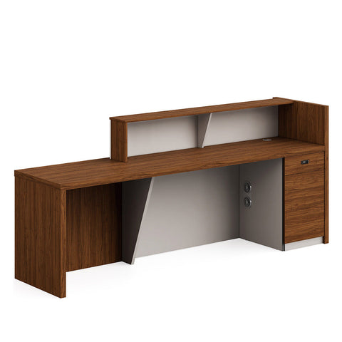 KNOX  Reception Desk 240cm Right Panel - Brown