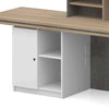 JARIN Reception Desk 2.4M Right Panel - Carbon Grey & White Colour