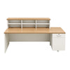 HELMER Reception Desk 1.8M Left Panel - Oak & white