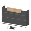BELEN Reception Desk 1.8M - Acacia & Carbon Grey