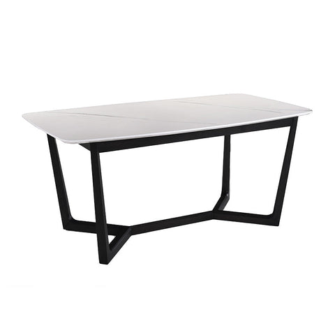 CARLIN Engineered Marble Dining Table 1.8M - White & Black