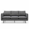 DALTON 3 Seater Sofa - Dark Grey & Black