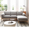 BRONTE 3 Seater Sofa with Right Chaise - Light Grey & Oak