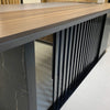 MADEIRA Executive Desk 220cm Right Return - Hazelnut & Grey