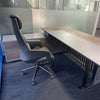 MADEIRA Executive Desk 220cm Left Return - Hazelnut & Grey