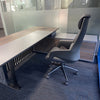 MADEIRA Executive Desk 220cm Right Return - Hazelnut & Grey