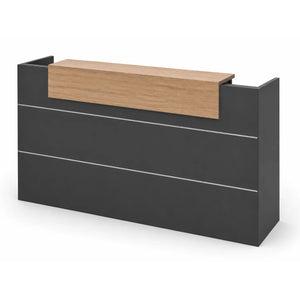 BELEN Reception Desk 1.8M - Acacia & Carbon Grey