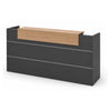 BELEN Reception Desk 2.4M - Acacia & Carbon Grey