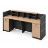 BELEN Reception Desk 2.4M - Acacia & Carbon Grey