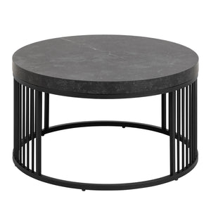 STRINGTON Round Coffee Table 65cm - Black