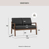 MENDO 2 Seater Lounge Seater - Black & Walnut