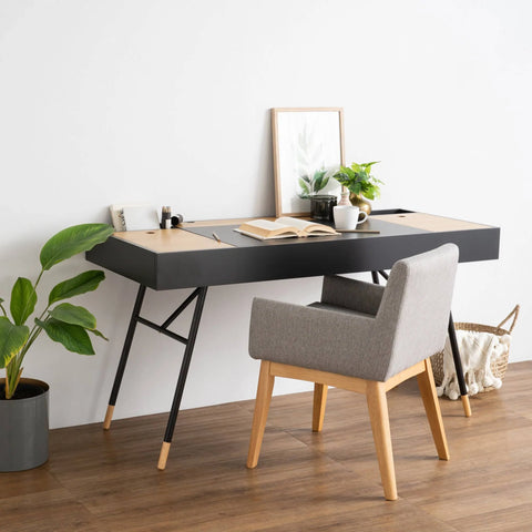 MORSE  Study Desk 140cm -  Black & Oak