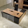 PHOENIX Sit & Stand Electric Lift Executive Desk with Left Return 2.2M - Warm Oak & Black