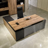 PHOENIX Sit & Stand Electric Lift Executive Desk with Right Return 2.2M - Warm Oak & Black