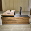 PHOENIX Sit & Stand Electric Lift Executive Desk with Left Return 2.2M - Warm Oak & Black