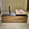 PHOENIX Sit & Stand Electric Lift Executive Desk with Right Return 2.2M - Warm Oak & Black