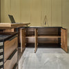 PHOENIX Sit & Stand Electric Lift Executive Desk with Right Return 2.2M - Warm Oak & Black