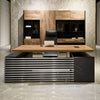 PHOENIX Sit & Stand Electric Lift Executive Desk with Left Return 2.2M - Warm Oak & Black