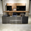 PHOENIX Sit & Stand Electric Lift Executive Desk with Left Return 2.2M - Warm Oak & Black