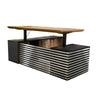 PHOENIX Sit & Stand Electric Lift Executive Desk with Right Return 2.2M - Warm Oak & Black