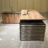 PHOENIX Sit & Stand Electric Lift Executive Desk with Left Return 2.2M - Warm Oak & Black