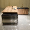 PHOENIX Sit & Stand Electric Lift Executive Desk with Right Return 2.2M - Warm Oak & Black