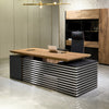 PHOENIX Sit & Stand Electric Lift Executive Desk with Right Return 2.2M - Warm Oak & Black