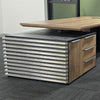 PHOENIX Executive Desk with Right Return 2.8M - Warm Oak & Black