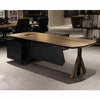 EASTON Sit Stand Electric Lift Executive Desk with Right Return 2.2M - Warm Oak & Black