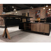 EASTON Sit Stand Electric Lift Executive Desk with Right Return 2.2M - Warm Oak & Black