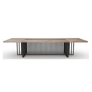 VIDAL Boardroom Table 3.6m x 1.2m - Warm Oak & Black