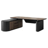 LUCA Sit & Stand Executive Desk with Electric Lift and Reversible Return 240cm - Warm Oak